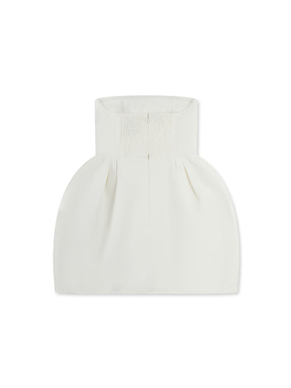 'ESTELLE' HOURGLASS BANDEAU WRAP FRONT MINI DRESS WHITE