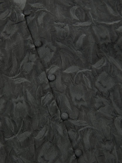 'BELLE' SHEER CRINKLE BLOUSE SLATE GREY