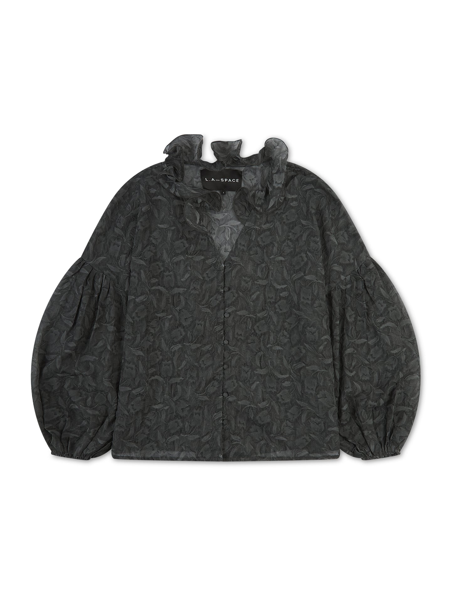 'BELLE' SHEER CRINKLE BLOUSE SLATE GREY