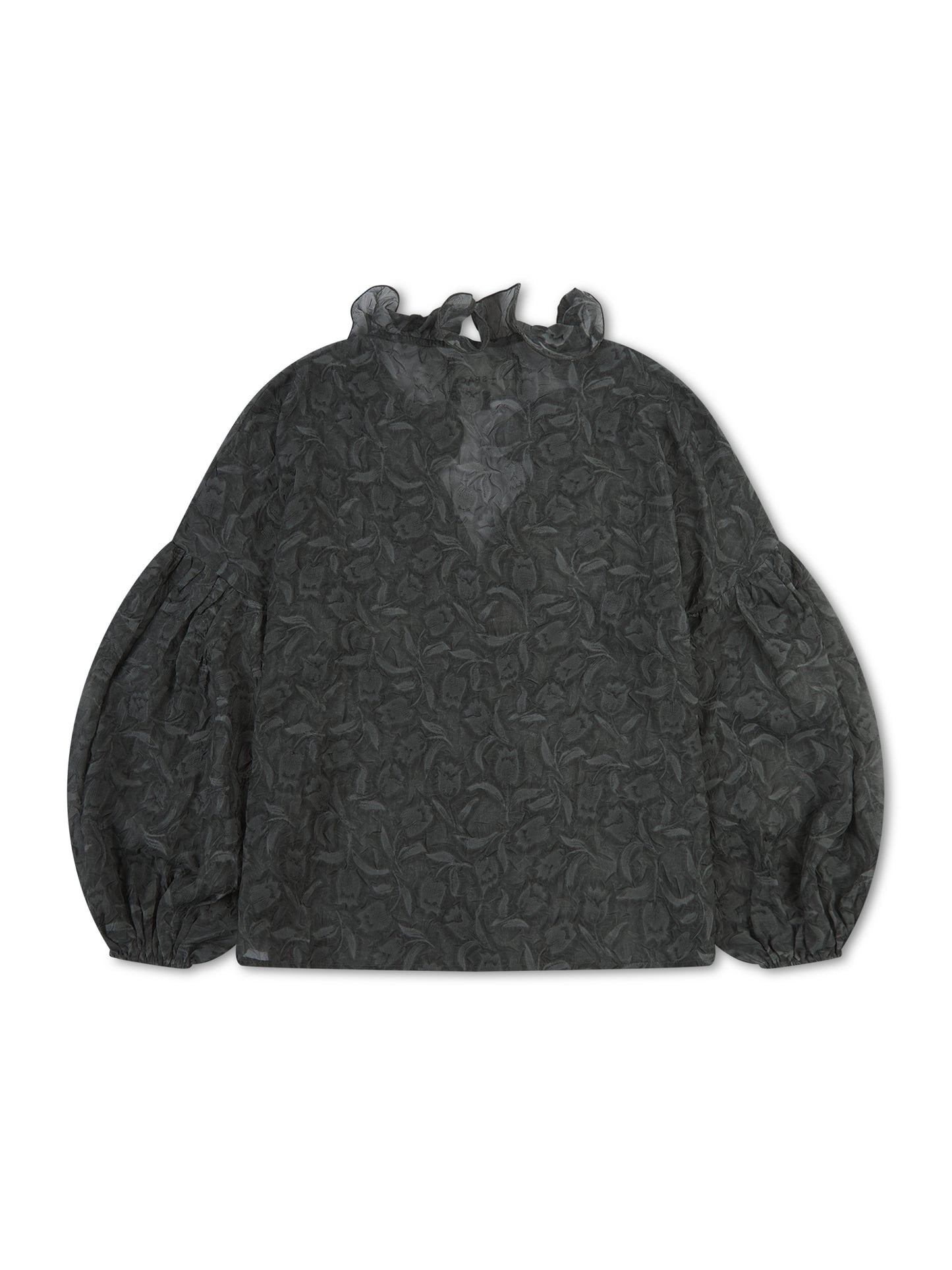 'BELLE' SHEER CRINKLE BLOUSE SLATE GREY