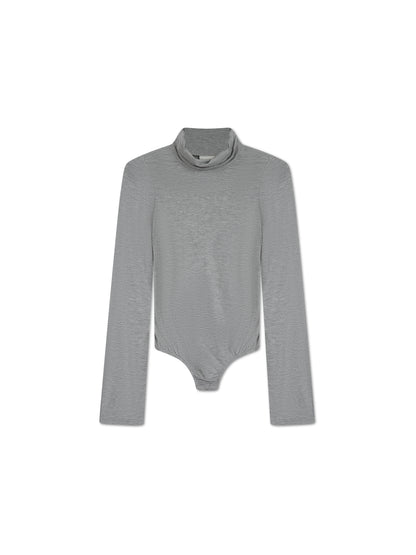 'RHODE' ROLL NECK BODYSUIT WITH FLARED SLEEVES GREY