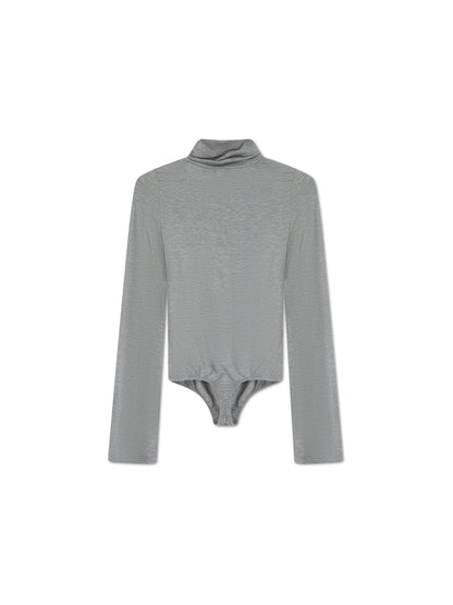 'RHODE' ROLL NECK BODYSUIT WITH FLARED SLEEVES GREY