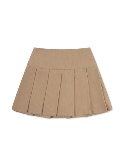 'HAILEY' HIGH WAIST PLEATED SKORT CAMEL