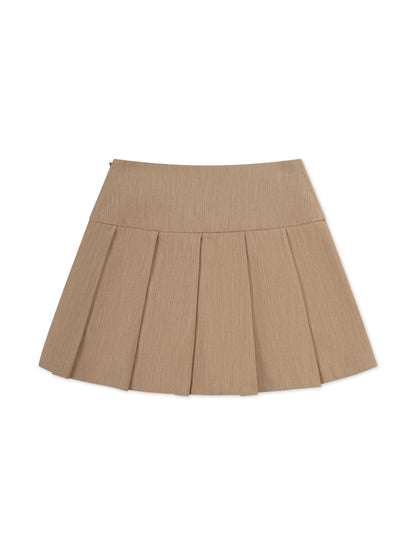 'HAILEY' HIGH WAIST PLEATED SKORT CAMEL