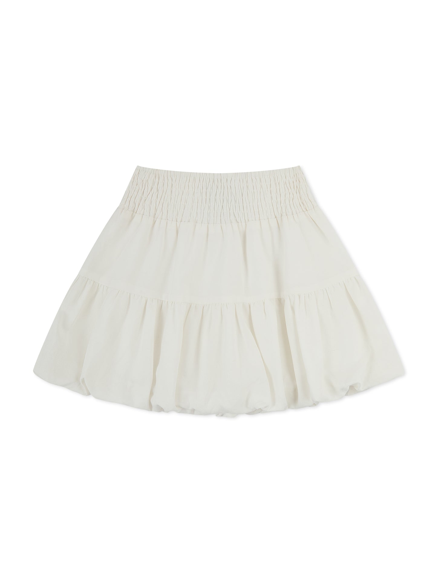 'YASMIN' BUBBLE HEM MINI SKIRT WHITE