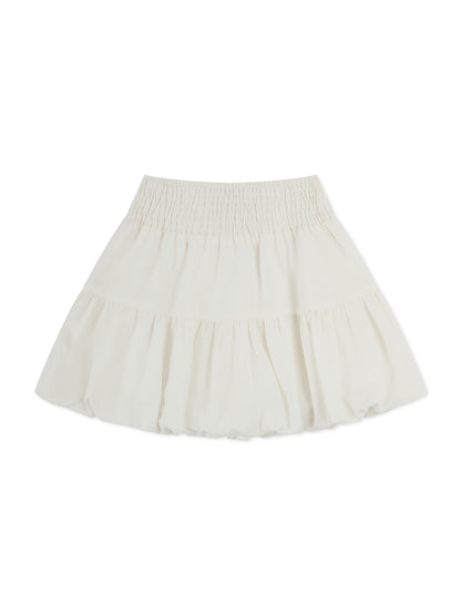 'YASMIN' BUBBLE HEM MINI SKIRT WHITE