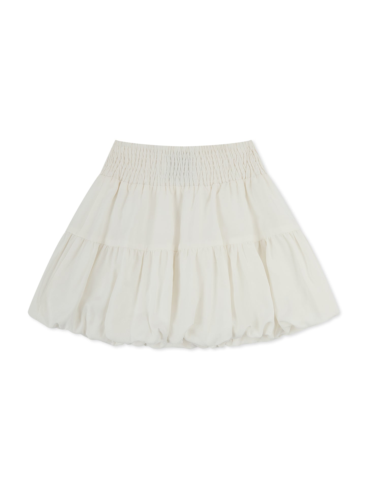 'YASMIN' BUBBLE HEM MINI SKIRT WHITE