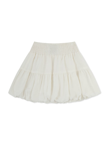 'YASMIN' BUBBLE HEM MINI SKIRT WHITE