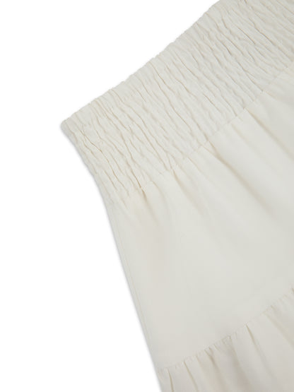 'YASMIN' BUBBLE HEM MINI SKIRT WHITE
