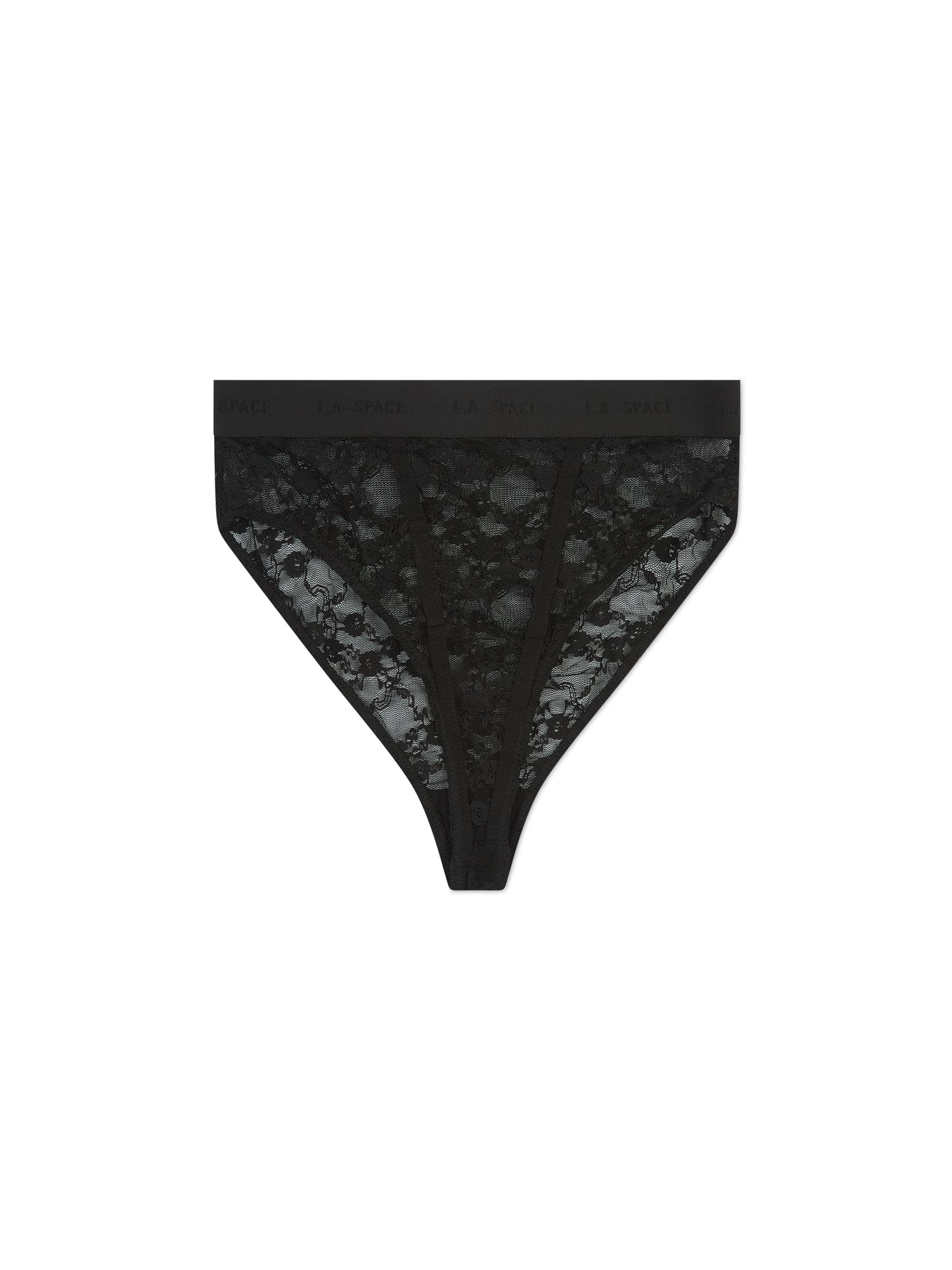 'MONROE' L.A-S LACE HIGH LEG BRIEF BLACK