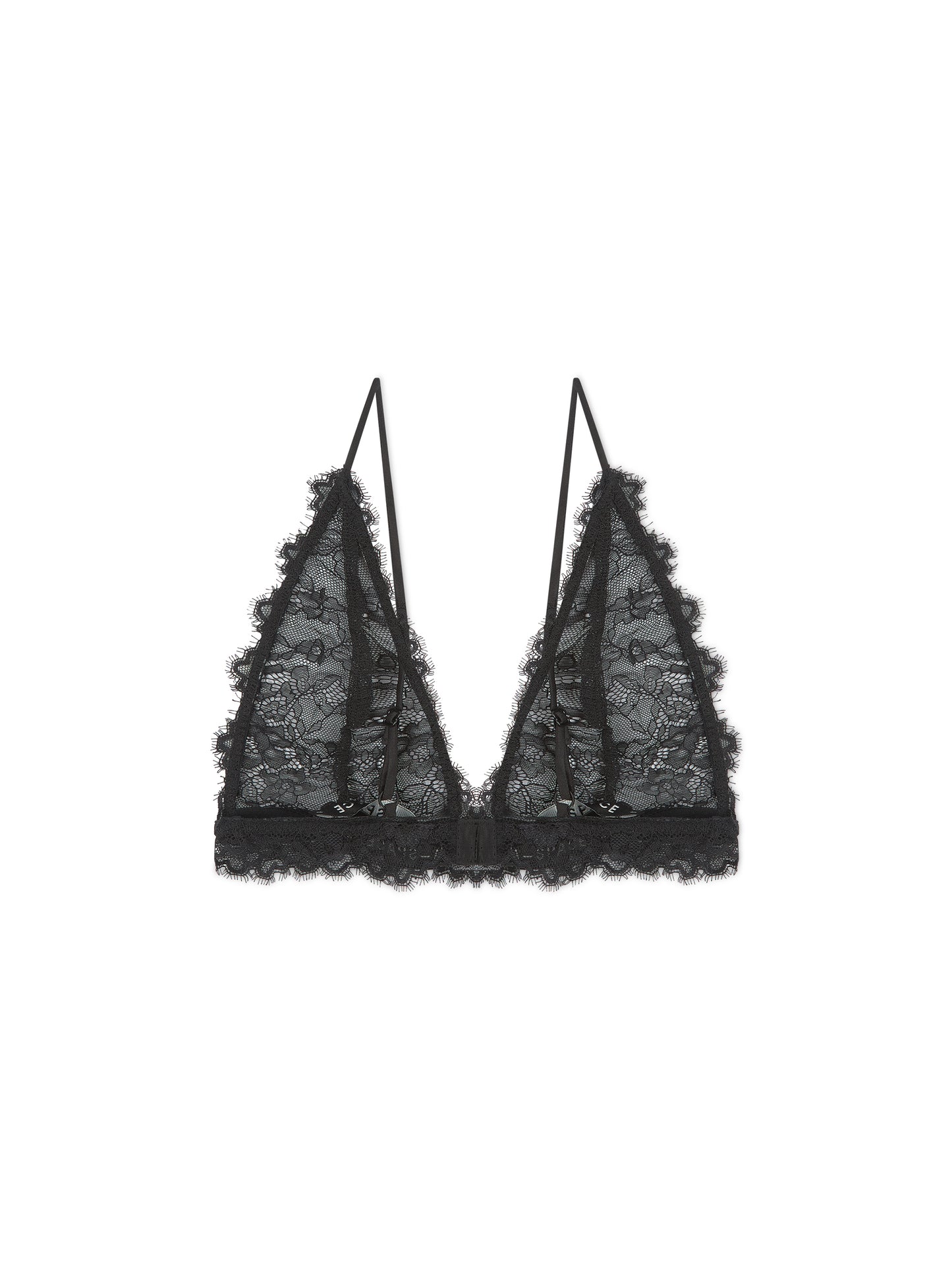 'COUCOU' EYELASH LACE BRALETTE BLACK
