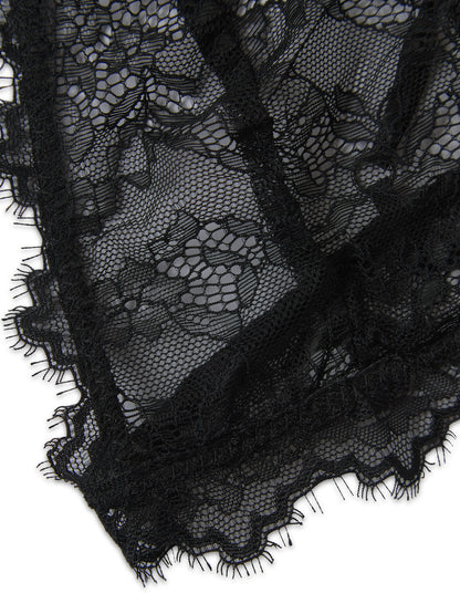 'COUCOU' EYELASH LACE BRALETTE BLACK