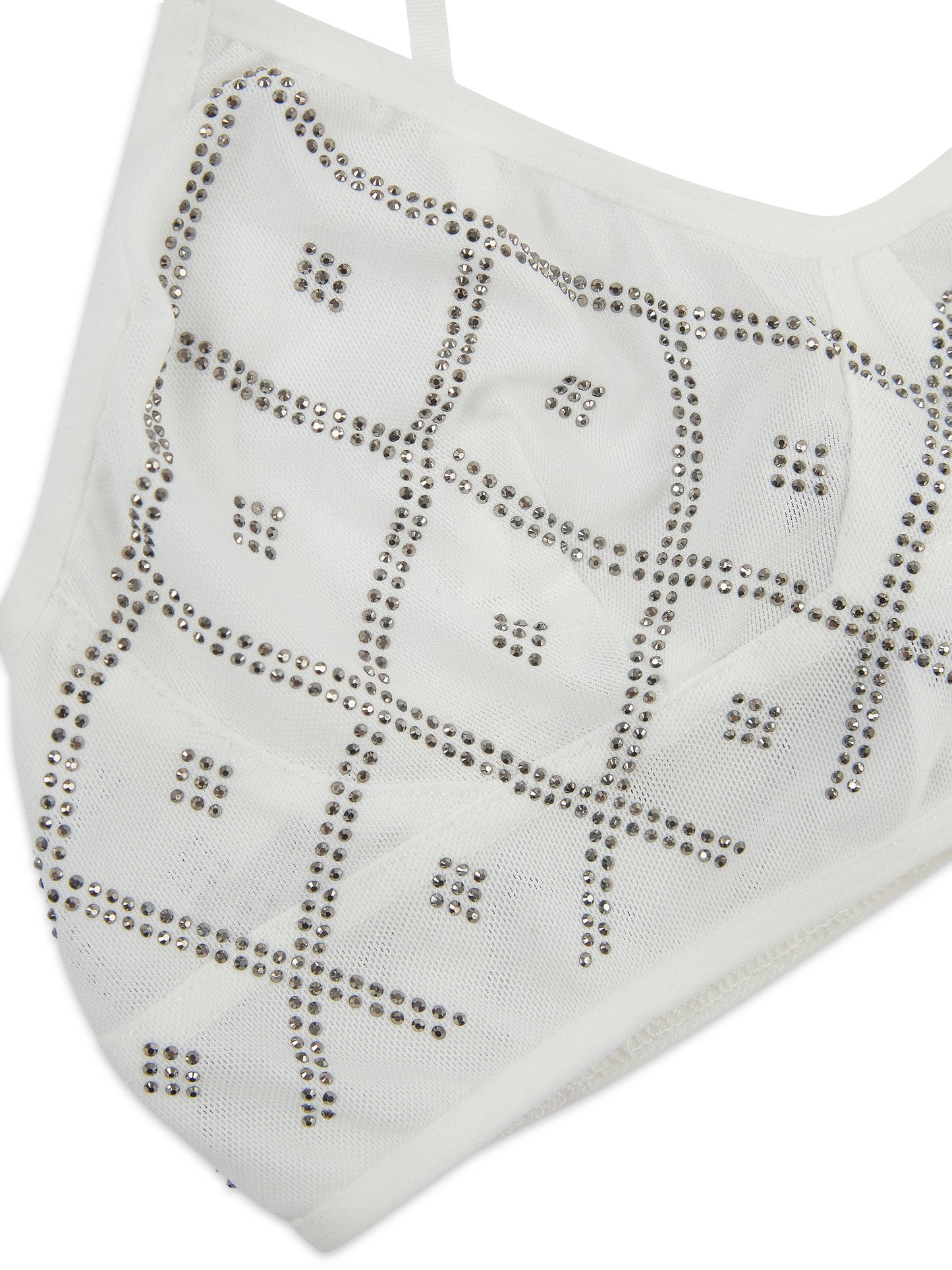 'LIZA' RHINESTONE MESH BRALETTE WHITE