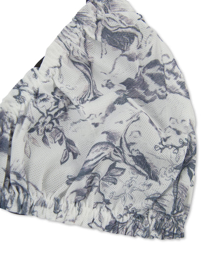 'NAOMI' SIGNATURE L.A-S PRINTED MESH BRALETTE WHITE