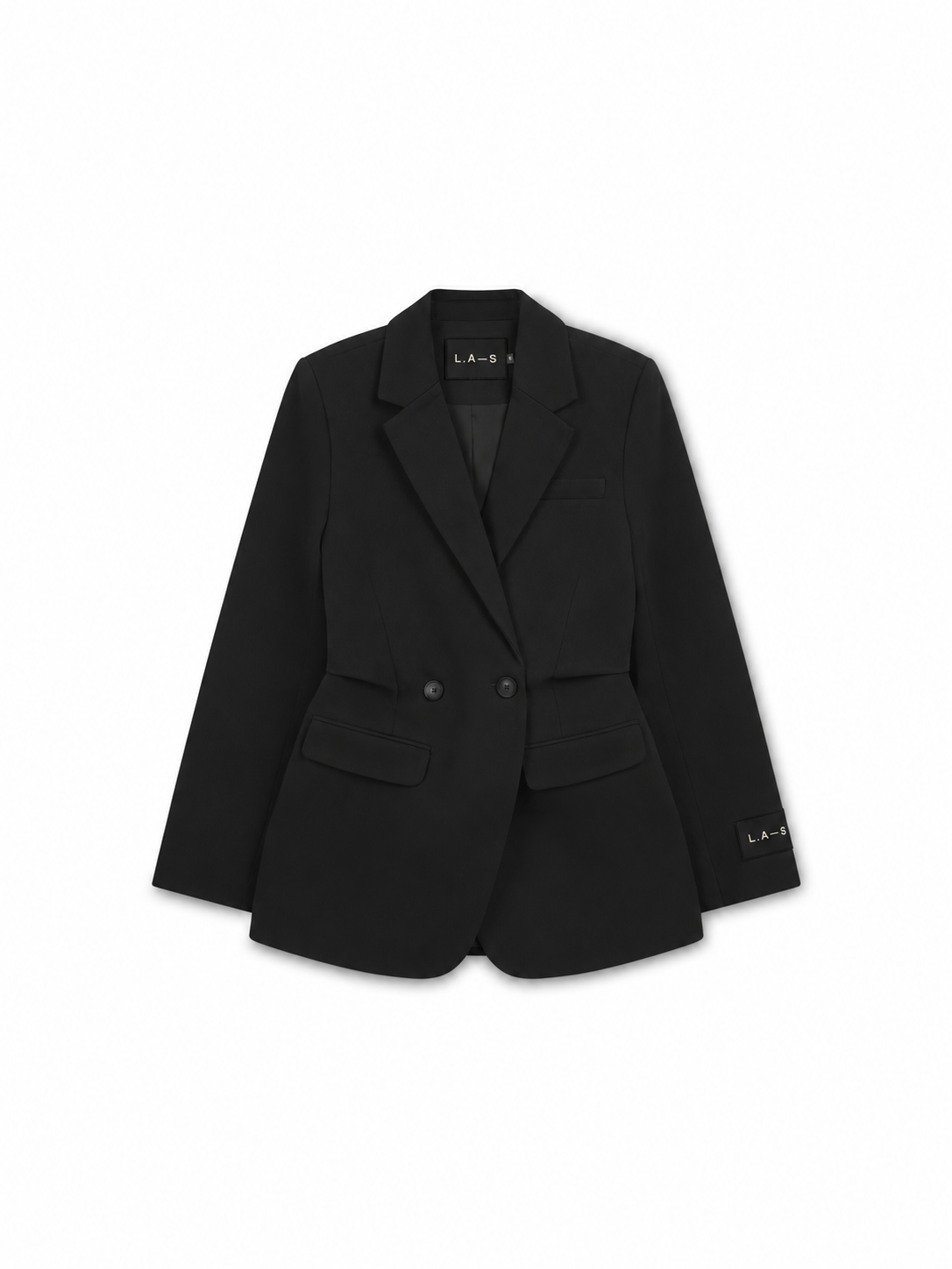 'ASTON' STRUCTURED HOURGLASS CINCHED WAIST BLAZER BLACK