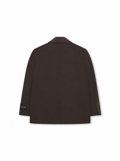 'BEAU' OVERSIZED SINGLE BREAST BLAZER BROWN
