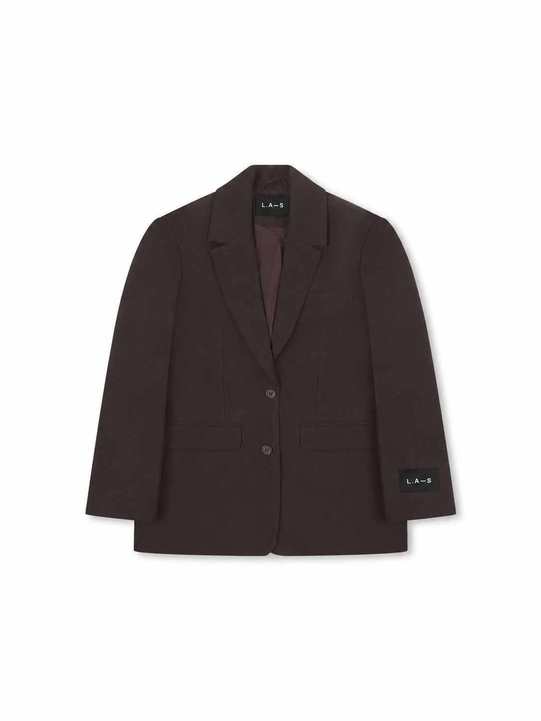 'BEAU' OVERSIZED SINGLE BREAST BLAZER BROWN