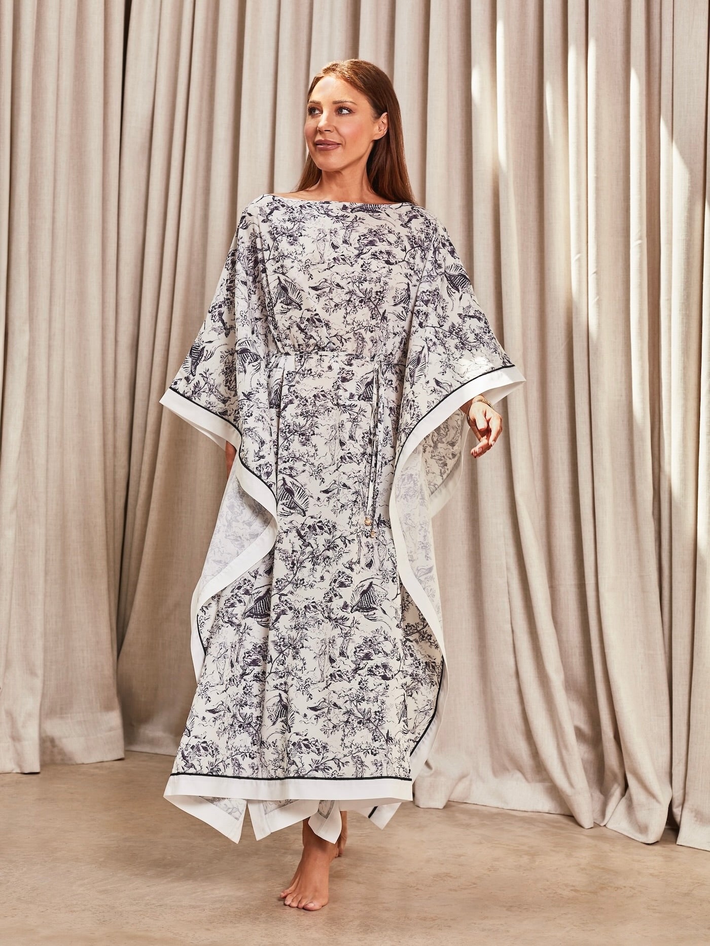 ‘ATHENA’ TOILE PRINTED KAFTAN WHITE MULTI