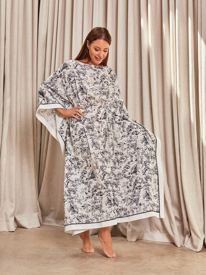 ‘ATHENA’ TOILE PRINTED KAFTAN WHITE MULTI
