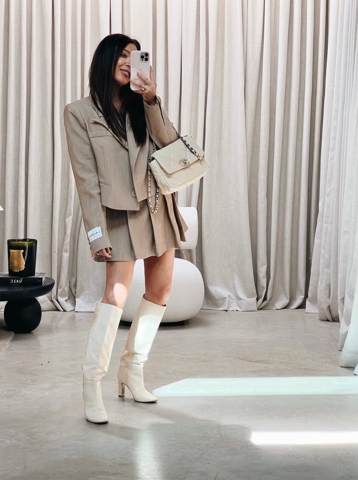 'HAILEY' HIGH WAIST PLEATED SKORT CAMEL