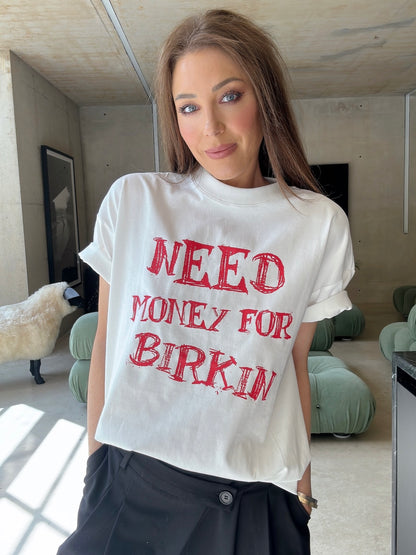 'NMFB' SLOGAN OVERSIZED T-SHIRT WHITE