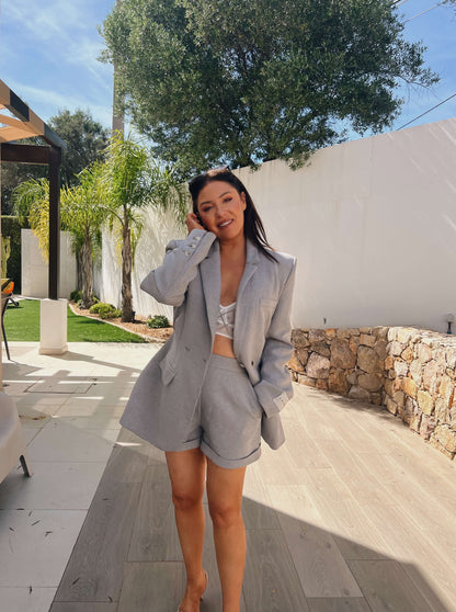 'ASTON' HIGH WAISTED TAILORED CITY SHORT GREY