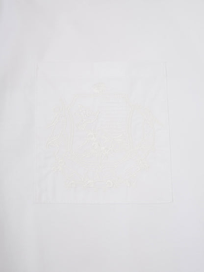 ‘EASY DOES IT’  COTTON BOX PLEAT SHIRT WHITE