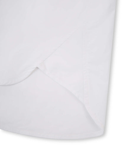 ‘EASY DOES IT’  COTTON BOX PLEAT SHIRT WHITE