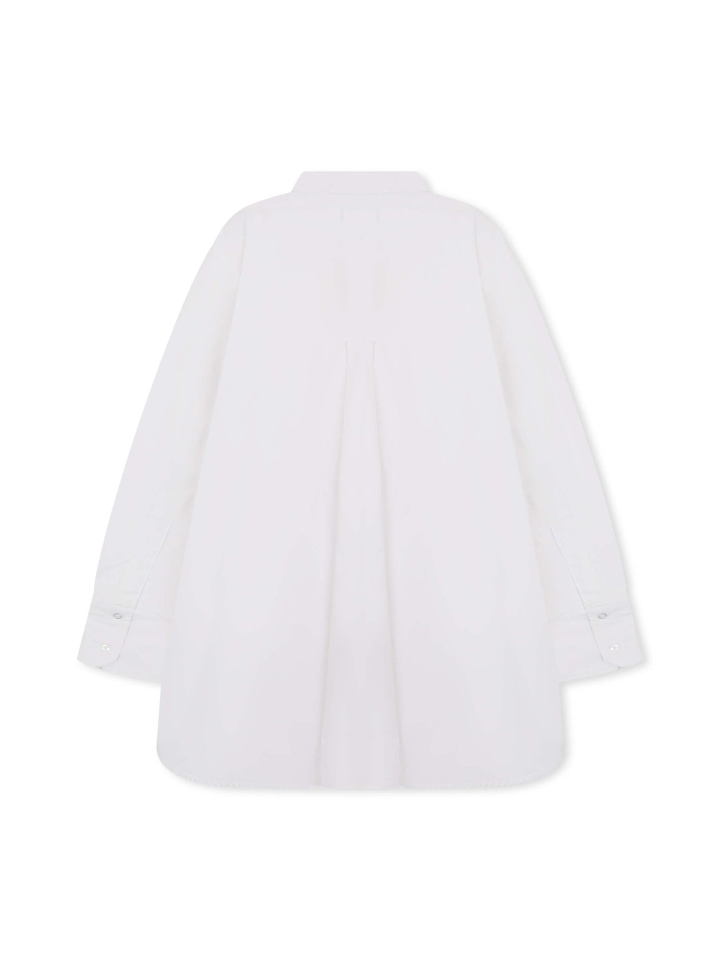‘EASY DOES IT’  COTTON BOX PLEAT SHIRT WHITE