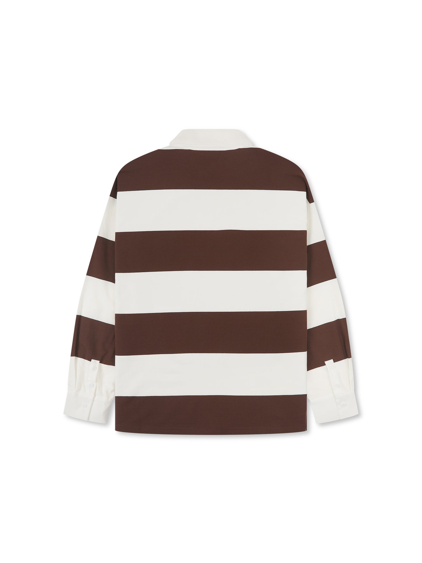 'CLEMENCE' VARSITY STRIPED RUGBY TOP BROWN