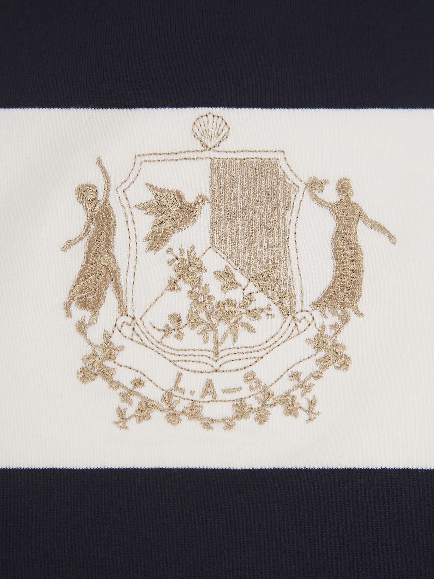 'CLEMENCE' VARSITY STRIPED RUGBY TOP NAVY