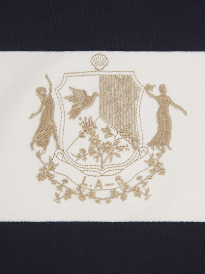 'CLEMENCE' VARSITY STRIPED RUGBY TOP NAVY