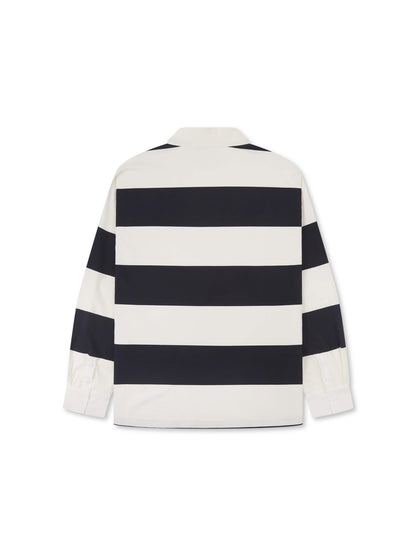 'CLEMENCE' VARSITY STRIPED RUGBY TOP NAVY