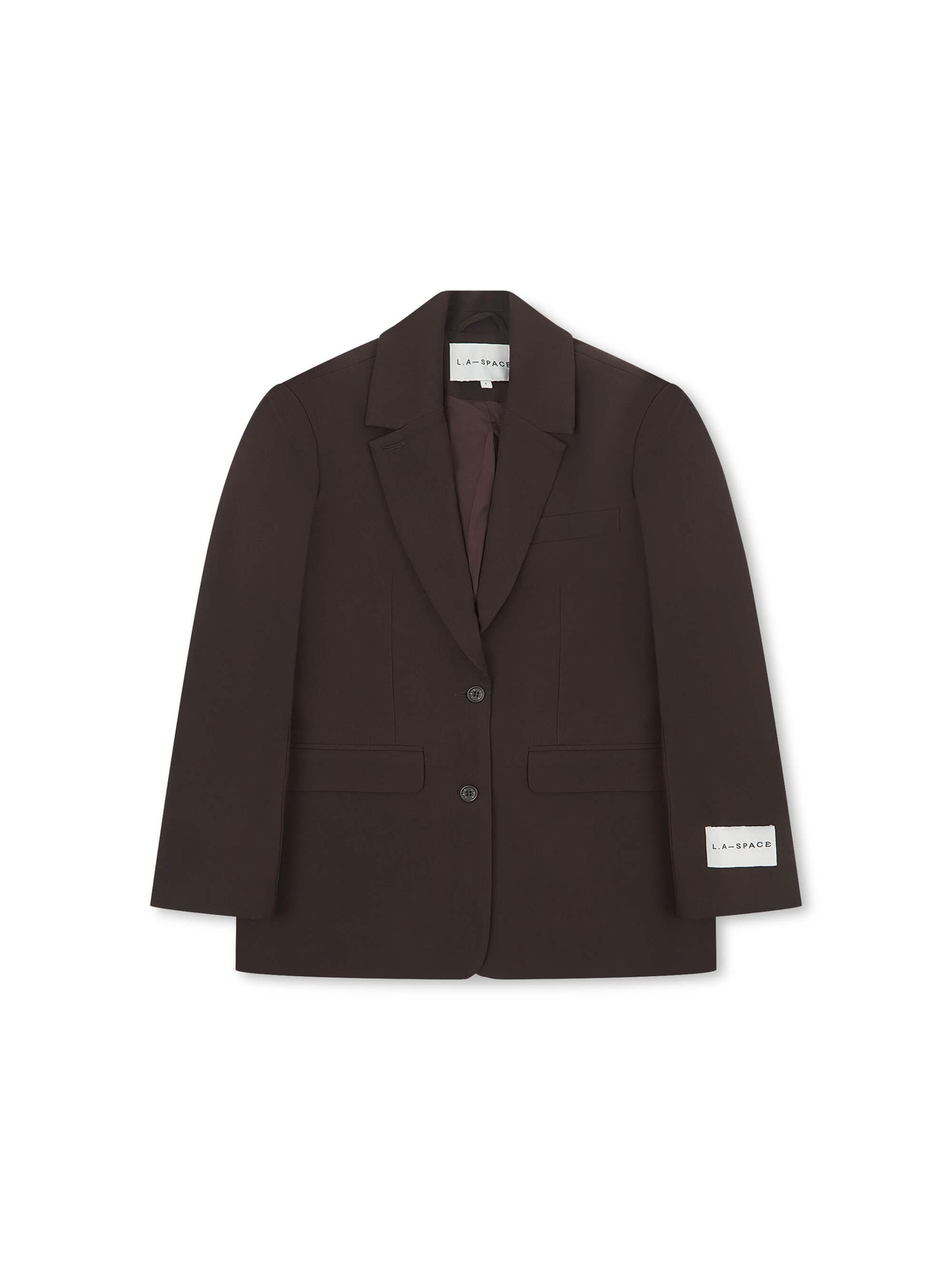 'BEAU' OVERSIZED SINGLE BREAST BLAZER BROWN