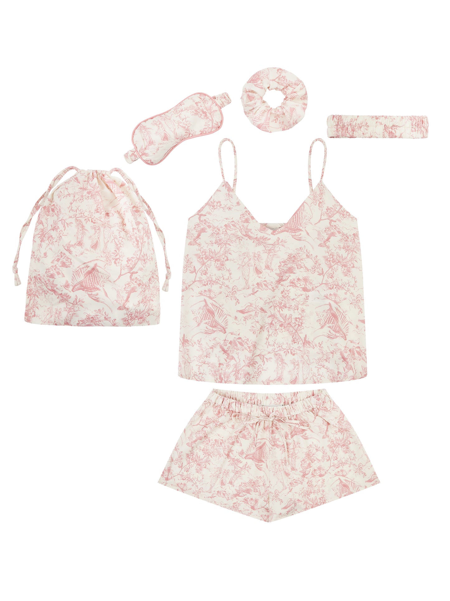L.A-S SIGNATURE TOILE 6-PIECE CAMI SET GIFTSET ROSE TOILE